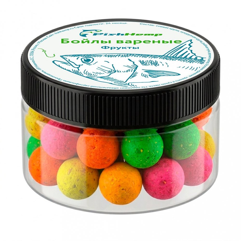 Насадочные бойлы FishHemp «Фрукты» 14 мм (вареные)