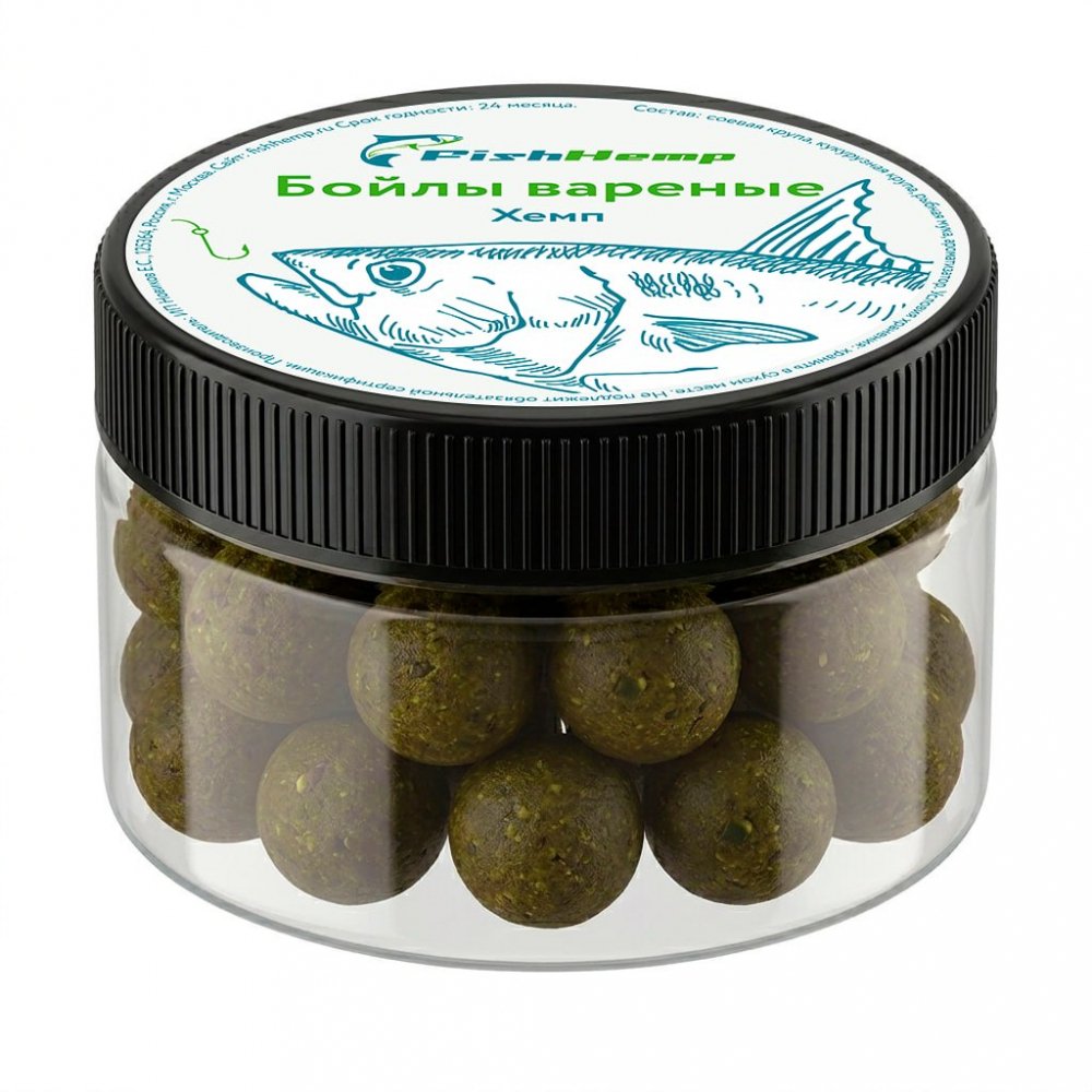 Насадочные бойлы FishHemp «Хемп» 14 мм (вареные)