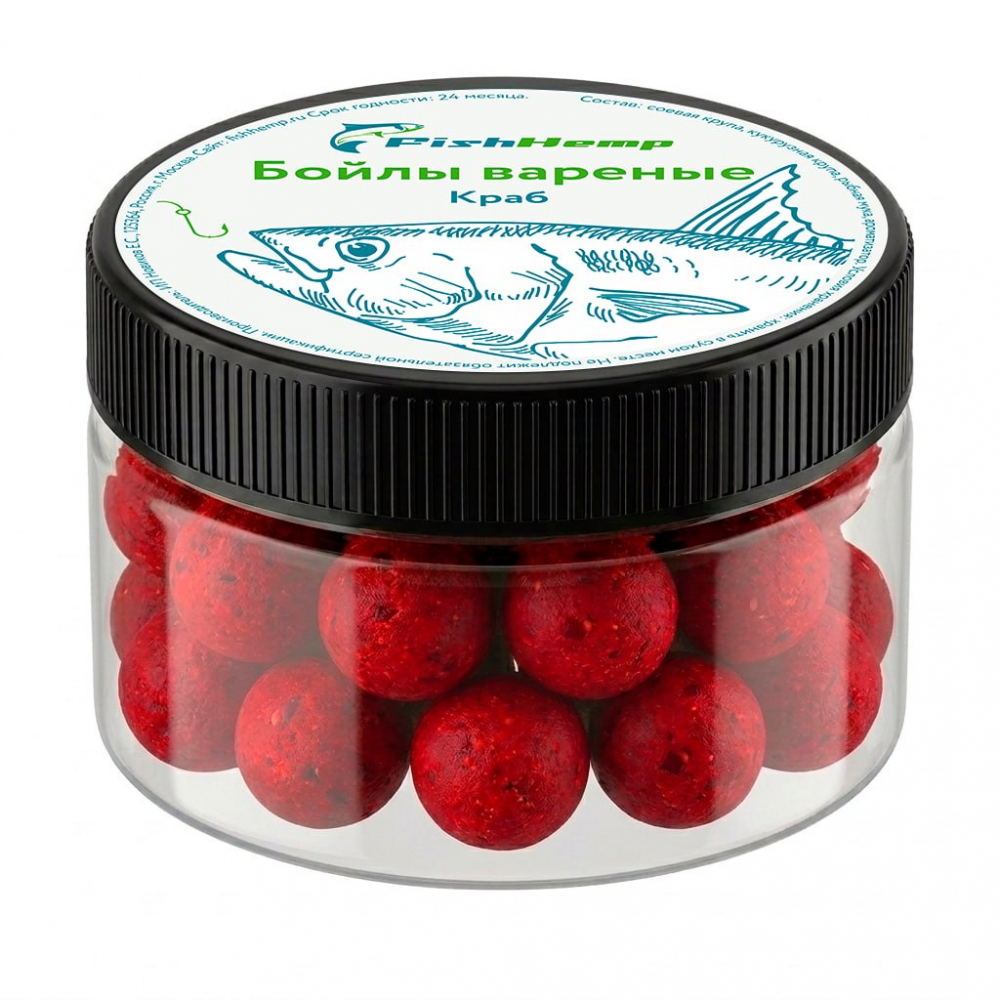 Насадочные бойлы FishHemp «Краб» 24 мм (вареные)