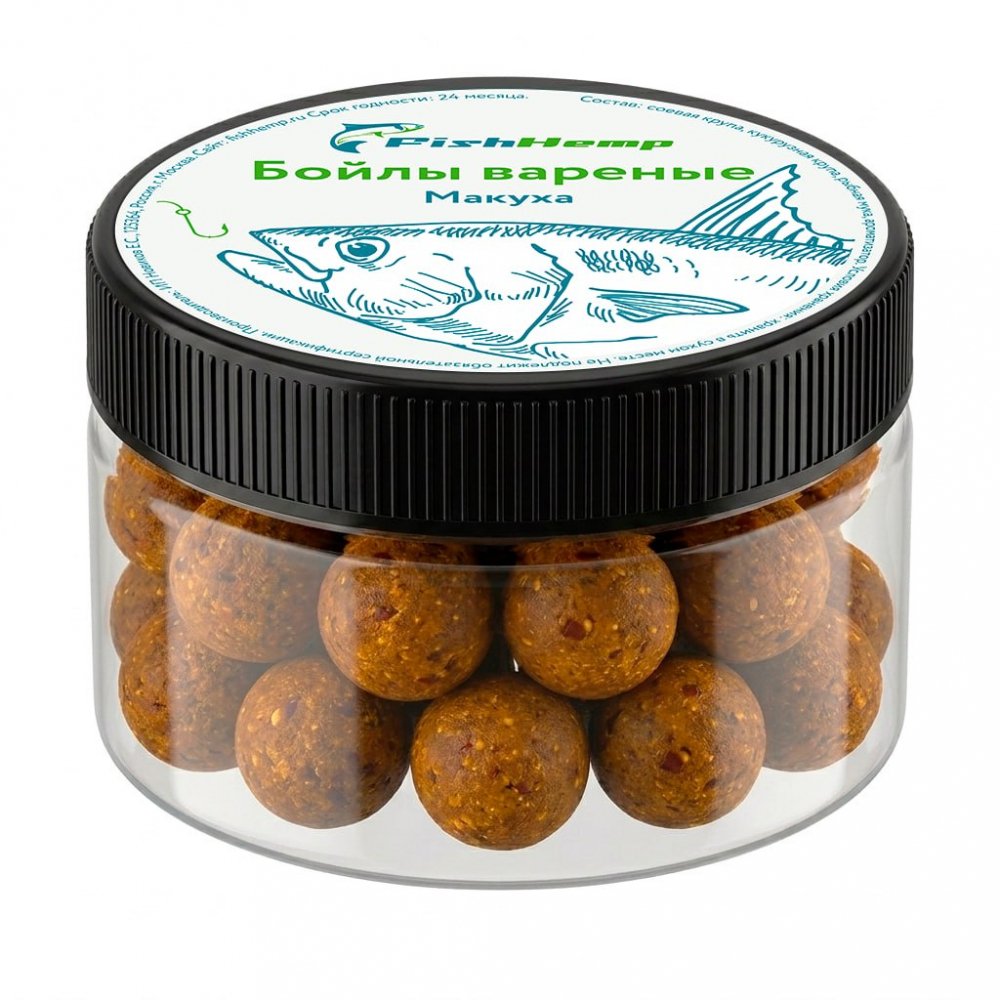 Насадочные бойлы FishHemp «Макуха» 24 мм (вареные)