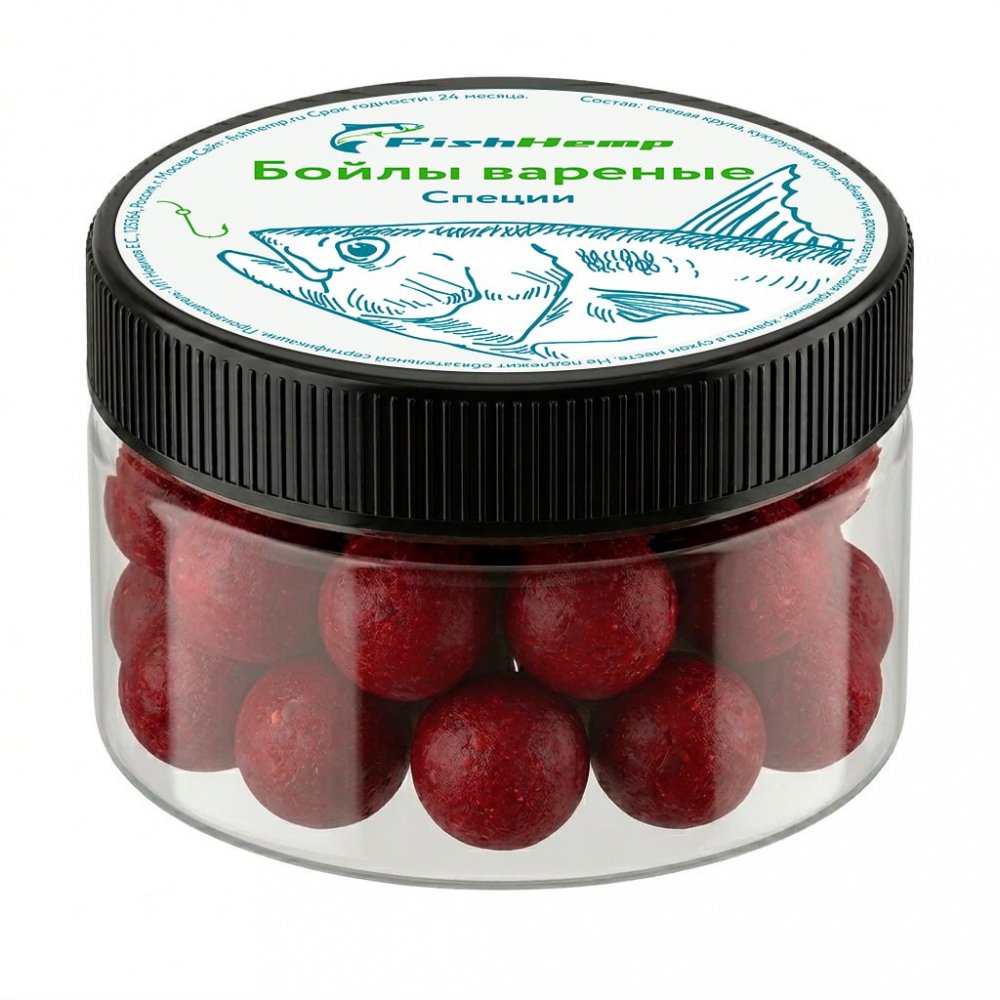Насадочные бойлы FishHemp «Специи» 14 мм (вареные)